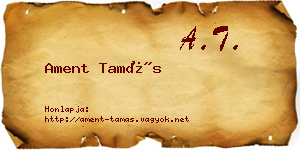 Ament Tamás névjegykártya