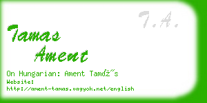 tamas ament business card